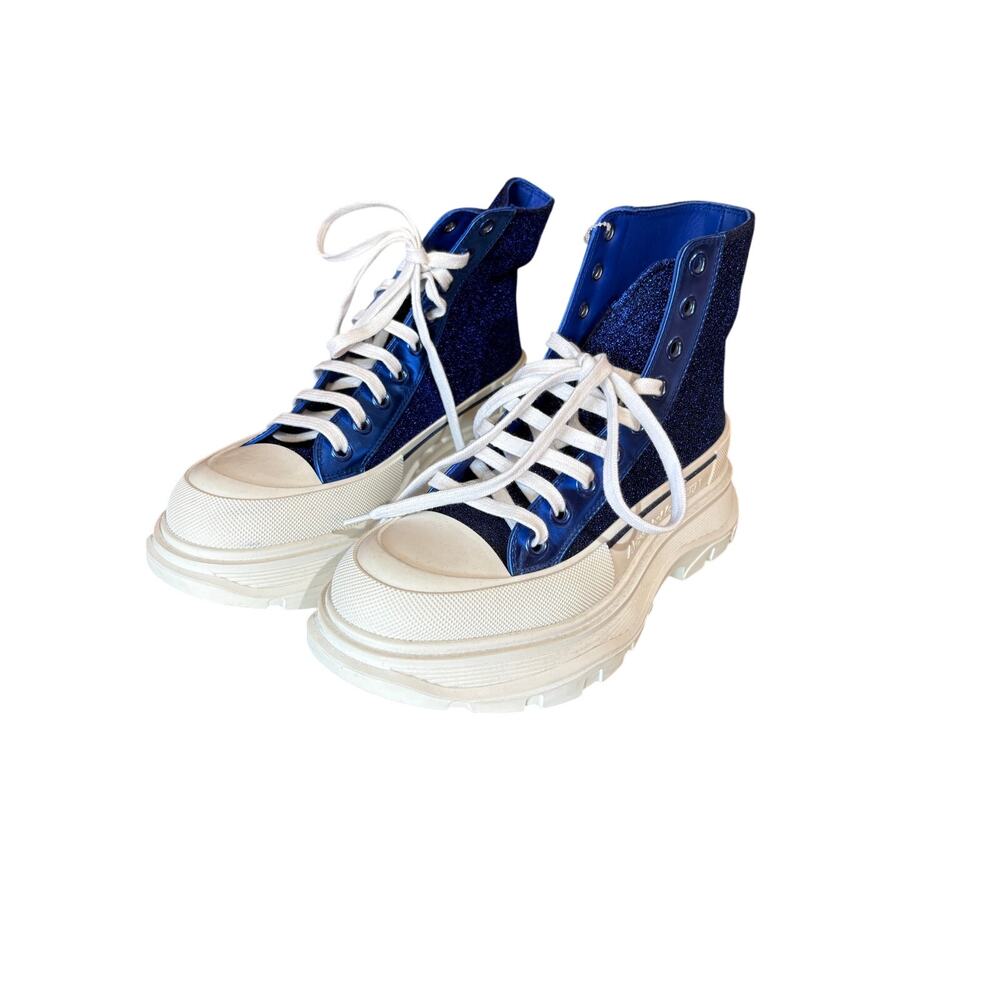 Alexander McQueen, Thread Slick Glitter High Top Sneaker, 38